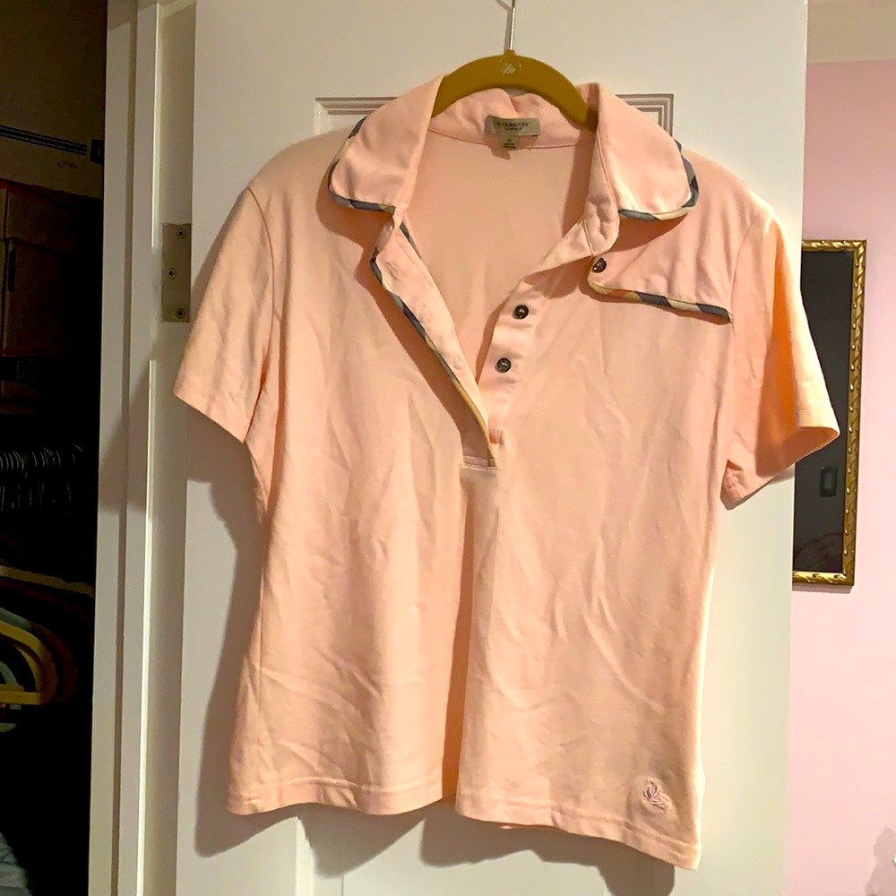 Burberry pink cropped polo. Worn twice. Runs small